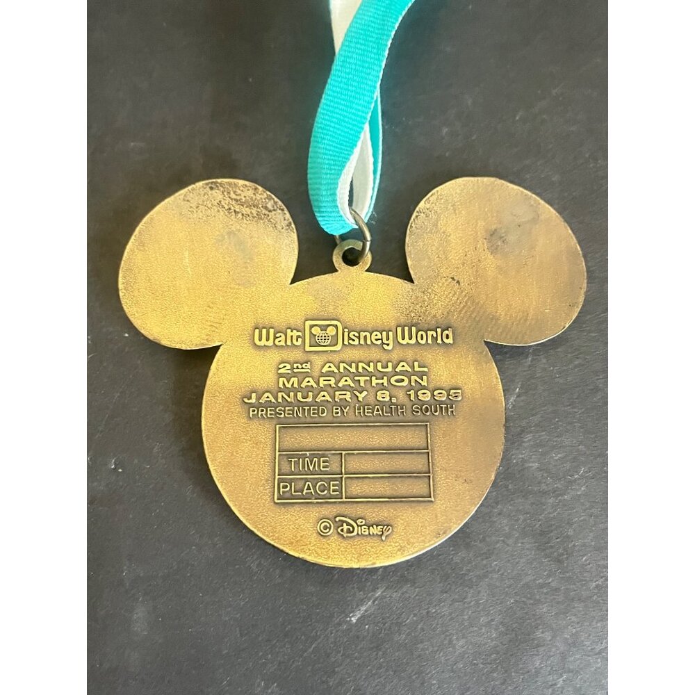 Run Walt Disney World Marathon 2nd Annual 1995 Mickey Mouse Medal Bronze Finish - Picture 3 of 5
